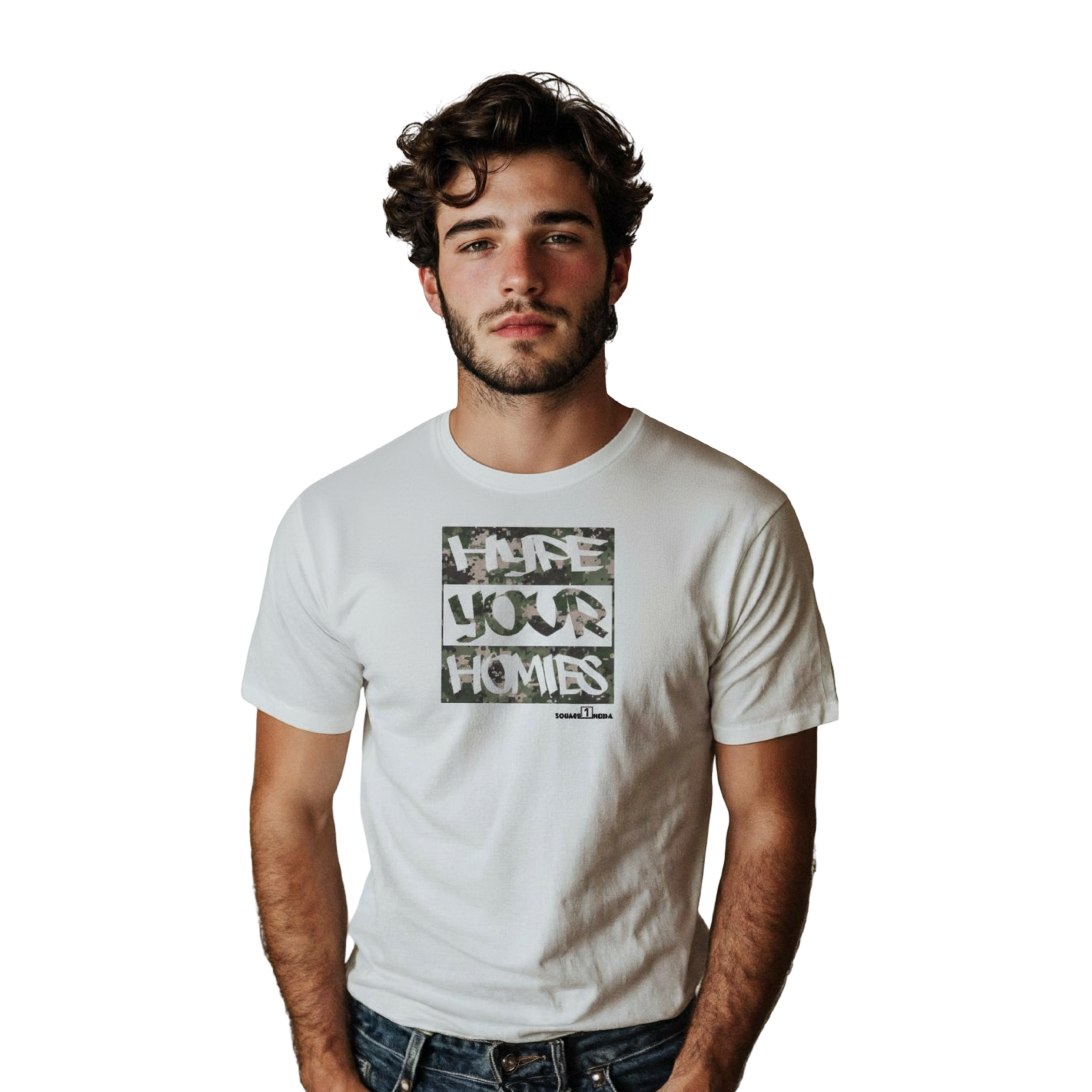 Hype your Homies (White / Green DigiCam) - Unisex classic tee