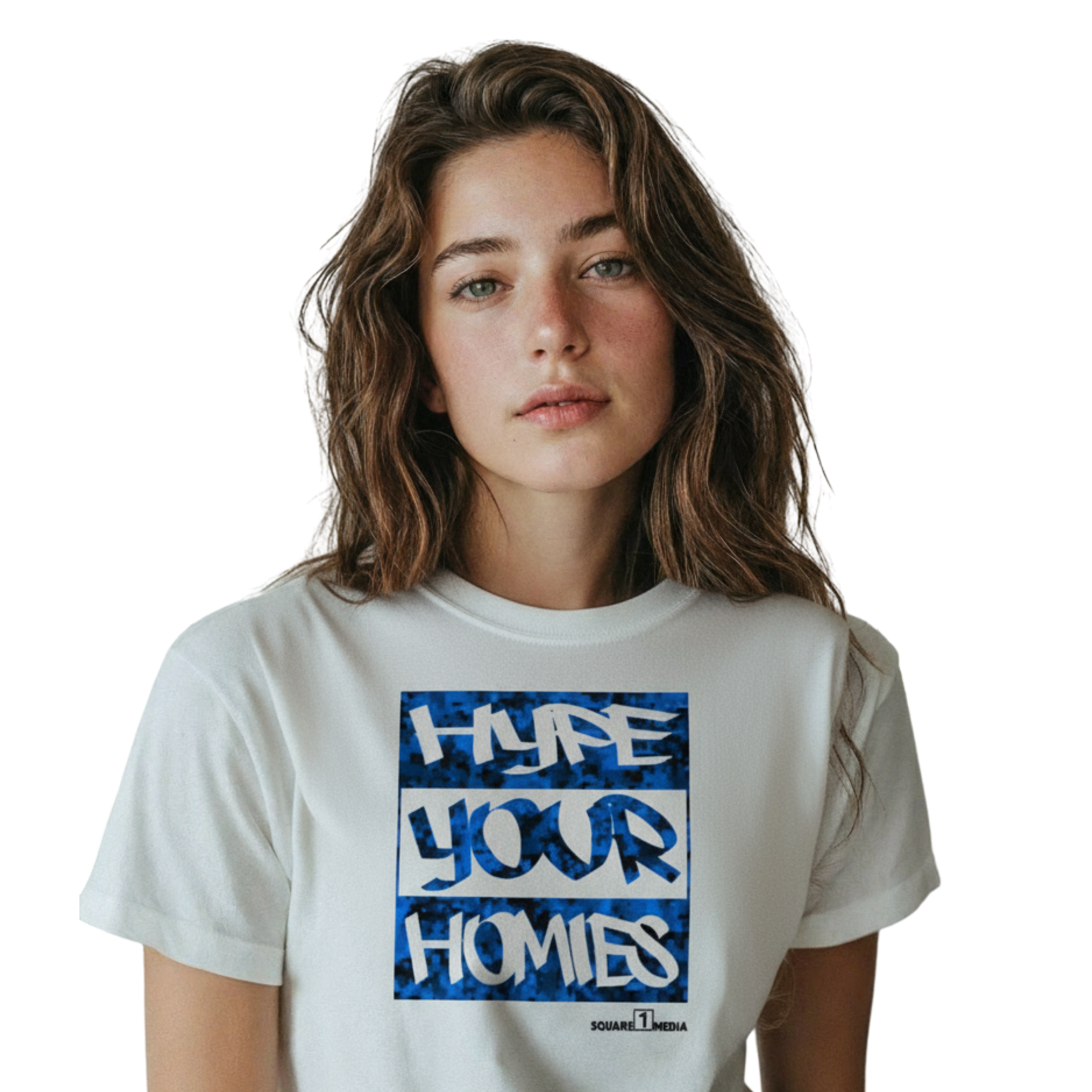 Hype your Homies (White / Blue DigiCam) - Unisex classic tee