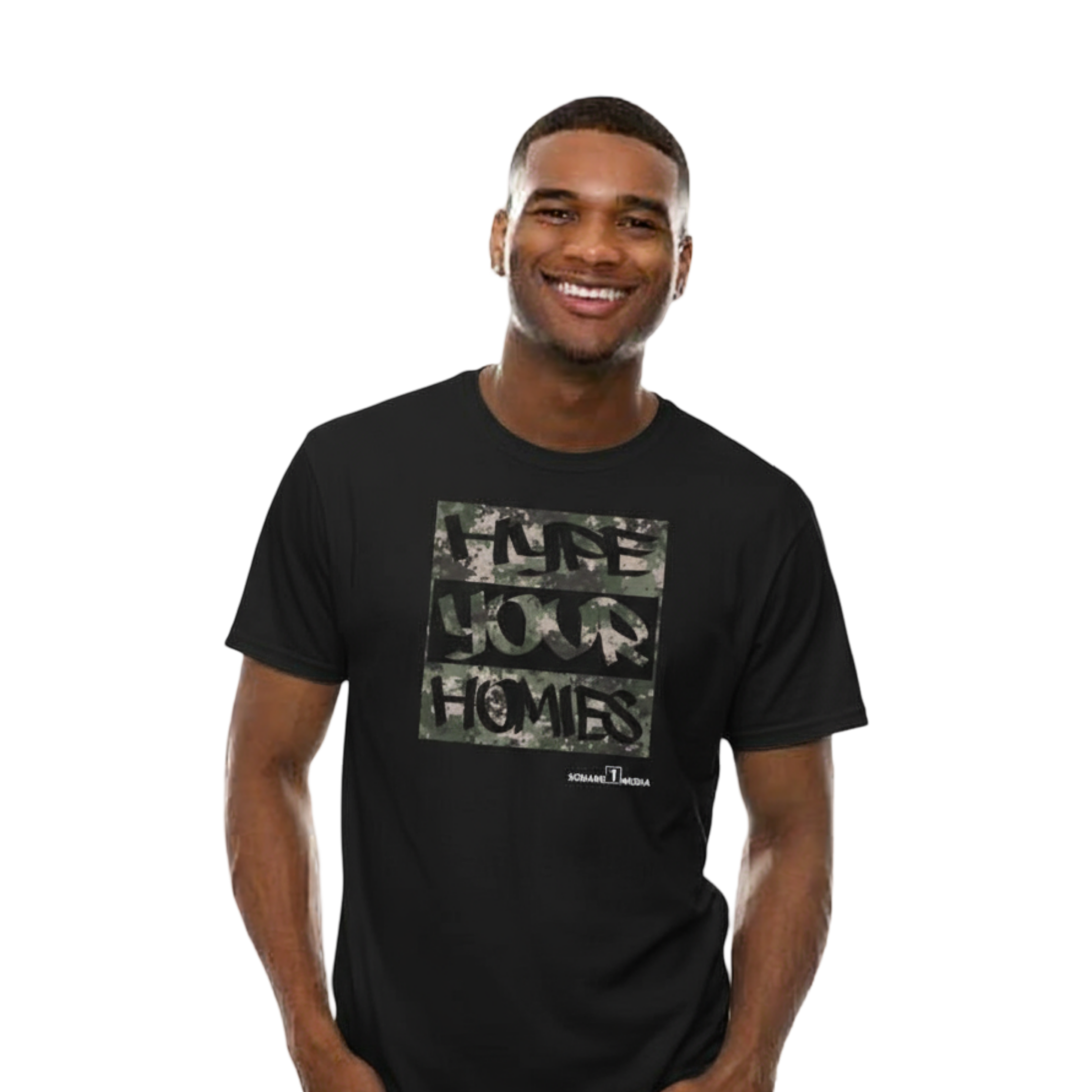 Hype your Homies (Black / Green DigiCam) - Unisex classic tee